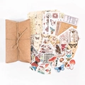Vintage mushroom and butterfly sticker pack in a brown kraft pillow box with twine - Retro Collection Room - Mushroom Jungle