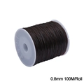 Strong 0.8mm brown elastic cord for beading, 100M roll for jewelry making - 0.8mm Coffee approx 100m/Roll