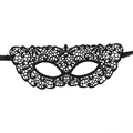 Close-up of black lace eye mask with intricate butterfly embroidery for masquerade balls - Zorro