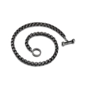 Collana a catena a scatola in acciaio inossidabile grigio scuro con chiusura OT manubrio - Stile Manubrio Larghezza 8mm (KN86353-K)