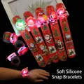 Christmas LED light up silicone slap bracelet with various holiday character designs - Christmas Soft Rubber LED Slap Bracelet 1pc