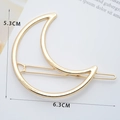 Minimalist moon-shaped gold alloy hair clip accessory with elegant metallic finish - Moon Shape Gold
