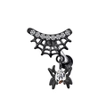 Gothic black spider web navel ring with sparkling white zircon stones for body piercing - Cobweb Spider Pendant (#2)