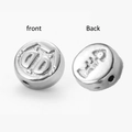 Silver stainless steel round bead with engraved cat face and fishbone for DIY jewelry - 2# Cat Face Fish Bone / Steel