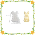 3D bunny silicone mold with textured lattice pattern for DIY Easter candle making - Pattern Rabbit Ornament 002 / White
