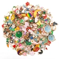 Mix of colorful enamel charms in moon, star, and butterfly shapes for DIY jewelry making - Random Mixed Enamel Charms (SN464)