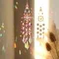Golden star suncatcher with purple crystal accents and iridescent light reflection - Sun Pointed Bead Style 20cm/36g