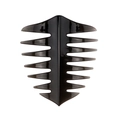 Classic black double-sided hair styling comb with wide teeth for pompadour texture - Shield Shape Double-Sided Comb (NO.8)