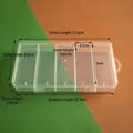 Transparent 5-compartment plastic organizer box for fishing lures and jewelry accessories - 5 Fishing Gear Lure Compartments (17.6*9.6*2.88cm)