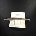 Fermaglio per capelli minimalista in metallo argento con texture spazzolata su carta - 1003-2 Argento Curvo Spazzolato