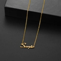 Minimalist golden stainless steel Scorpio zodiac letter pendant necklace for women - Scorpio Gold