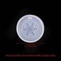 Silicone resin mold for snowflake Christmas tag ornament featuring circular design - Round Snowflake Tag GP#03