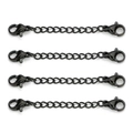 Catena in acciaio inossidabile placcato nero con doppia chiusura a moschettone set da 4 - 5cm / Nero