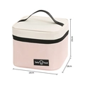 Roze en beige geïsoleerde lunchtas met Tasty Food patch, afmeting 18cm x 15cm - Roze