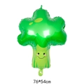 Smiling broccoli shaped foil balloon in vibrant green for party decor, size 76x54cm - Broccoli