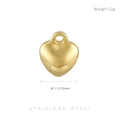 Golden heart-shaped stainless steel pendant 11x10mm for DIY jewelry making - Stainless Steel Gold Heart Charm (KLJ4900-Z)
