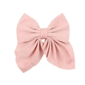 Pink large fabric bow hair clip in Morandi candy tone for women ponytail styling - Pink