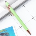 Light green capacitive stylus pen with rose gold accents on a minimalist background - Light Green