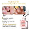 Macro detail of 12ml pink nail base oil for strengthening and faster nail growth - 02-For Thin and Layered Nails