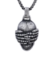 Gothic skull pendant with skeletal hands over eyes on vintage stainless steel chain - Covering Eyes Style (Without Chain) (E0404)