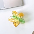 Molla per capelli a forma di plumeria con sfumatura giallo-verde traslucida - 3# Giallo Mais
