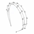 Multilayer silver metal headband with stars and rhinestones for women hair styling - 3-Layer Star Silver