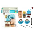 Kids coffee and bakery toy set featuring a play espresso grinder and accessories - Blue Coffee Set 290A
