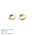 3mm wide 14k gold plated stainless steel hoop earrings with 11mm diameter - 11mm x 3mm Hoop Earrings (YE35977) / Steel