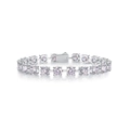 Classico bracciale tennis in argento sterling S925 con zirconi cubici a taglio rotondo - 0.1ct Moissanite / 16.5cm