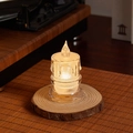 LED iceberg candle night light with sparkling glitter and warm flame effect decoration - Crystal Style Small