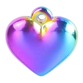 Colgante de corazón en acero inoxidable arcoíris con brillo metálico y argolla - Colorido