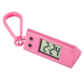 Portable pink triangular digital keychain watch for students with LCD display - Rectangular Hanging Watch / Pink