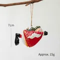Pendaglio Babbo Natale retrò in metallo con corda di iuta per albero di Natale, 7 cm - Babbo Natale rivolto a destra