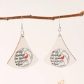Boucles d'oreilles de volleyball en acrylique avec imprimé cœur et texte de motivation - Lettre Triangulaire en Bois Volleyball (N-966)
