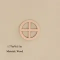 Miniature round hollow wooden Christmas ornament, 4.5cm diameter for DIY snow scene decor - No.95 - Wooden Cross Cutout Round Piece