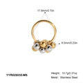 Dimensiones del anillo de cuentas de acero con diámetro interior de 17,9 mm - Estilo de Cuenta Pequeña Mezcla Oro y Plata (YYR025035-MS)