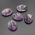 Set of five oval purple amethyst worry stones with natural polished quartz texture - Amethyst (1pc)