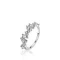 Sparkling S925 silver ring with irregular mixed cut cubic zirconia stones - US Size 5 / Silver