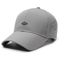 Breathable gray baseball cap with SPORT logo and side laser-cut ventilation holes - Adjustable / Light Gray