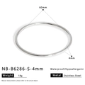Dettaglio del bracciale in acciaio lucido con diametro 60mm e larghezza 4mm indicati - Argento-4mm (NB-B6287-S-4mm)