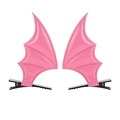 Pink bat wing hair clips in glossy finish for Halloween costumes and themed parties - #6 Pink Bat Hair Clips