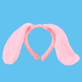 Pink plush rabbit long ear headband for party costumes and cute hair accessories - Pink