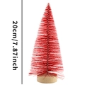 Mini sapin de Noël rouge en sisal de 20cm avec socle en bois pour déco de table - 20cm / Rouge