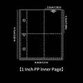 20 sheets of 1-inch PP transparent photo sleeves with 3-hole design for binders - A8 4-Pocket 1-inch Pages 20 Sheets 53#