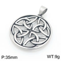 Norse Viking Celtic knot 35mm round pendant in stainless steel for men and women - Celtic Knot Style (KP117706-LU) / Pendant Only