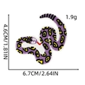 Specifiche delle dimensioni per toppa ricamata a serpente leopardato viola su bianco - Toppa Serpente Viola 2#