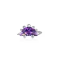 Cute S925 sterling silver dinosaur stud earring featuring purple crystal and zircon - 925 Silver / Stegosaurus Silver Color (RHE952S)