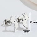 Orecchini a perno a forma di pappagallo in acciaio inossidabile argento, 12mm x 5mm - Cacatua Colore Acciaio