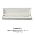 Écrin bracelet en velours gris avec bracelet en pierres précieuses colorées en cœur - Boîte à bracelet / Gris clair