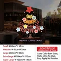 Golden star Christmas tree static window decal showing size options from S to XXL - Small / Sduv-460